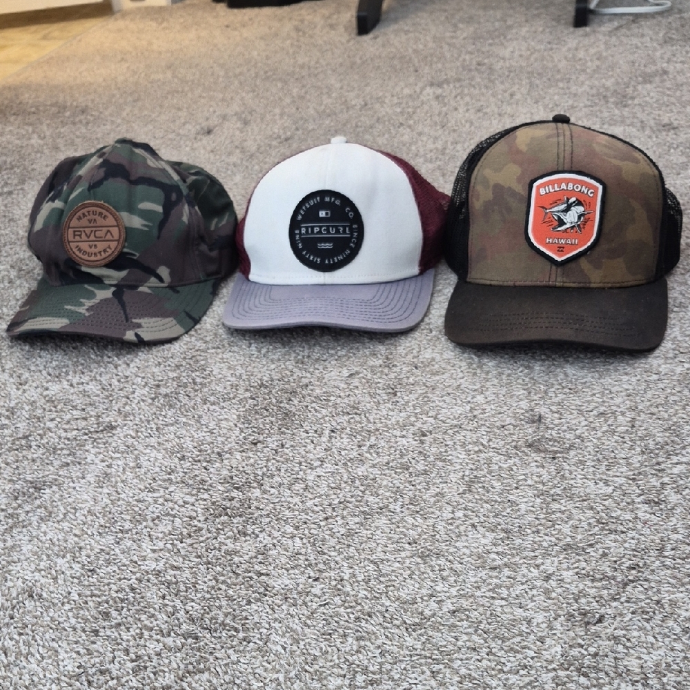Billabong, RVCA, Rip Curl Hats
